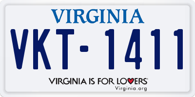 VA license plate VKT1411