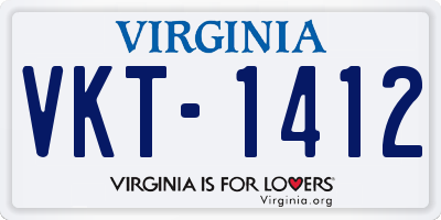 VA license plate VKT1412