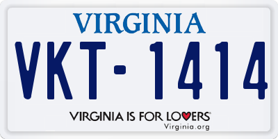 VA license plate VKT1414