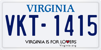 VA license plate VKT1415