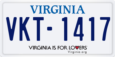 VA license plate VKT1417