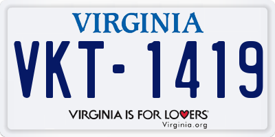 VA license plate VKT1419