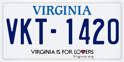 VA license plate VKT1420