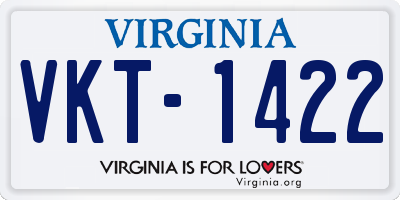 VA license plate VKT1422