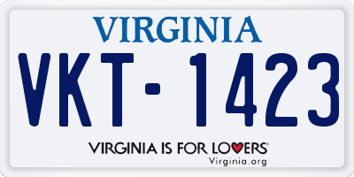 VA license plate VKT1423