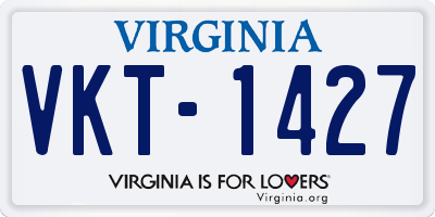 VA license plate VKT1427
