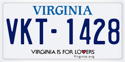 VA license plate VKT1428