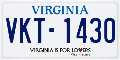 VA license plate VKT1430