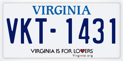 VA license plate VKT1431