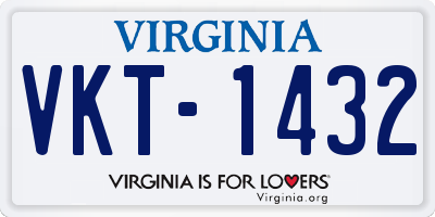 VA license plate VKT1432