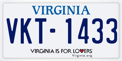 VA license plate VKT1433
