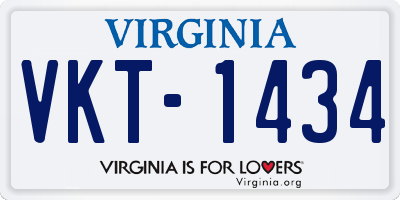 VA license plate VKT1434