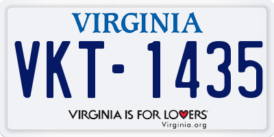 VA license plate VKT1435