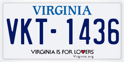 VA license plate VKT1436