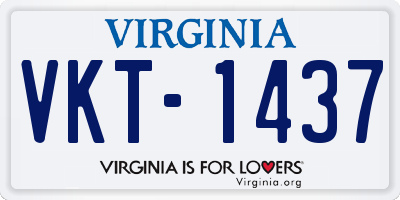 VA license plate VKT1437