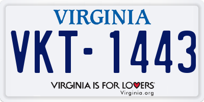 VA license plate VKT1443