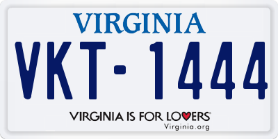 VA license plate VKT1444
