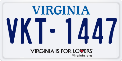 VA license plate VKT1447