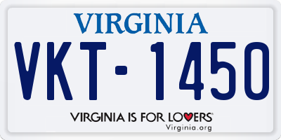 VA license plate VKT1450