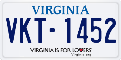 VA license plate VKT1452