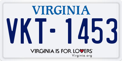 VA license plate VKT1453