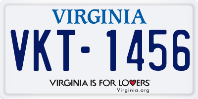 VA license plate VKT1456