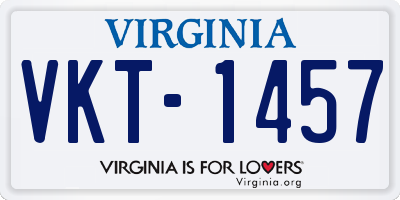 VA license plate VKT1457