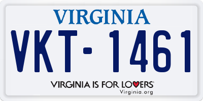 VA license plate VKT1461