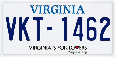 VA license plate VKT1462