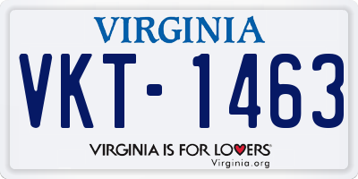 VA license plate VKT1463
