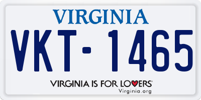 VA license plate VKT1465