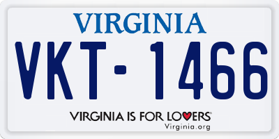VA license plate VKT1466