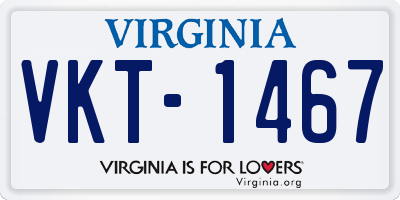 VA license plate VKT1467