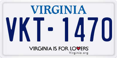 VA license plate VKT1470