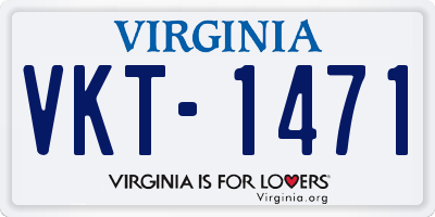 VA license plate VKT1471