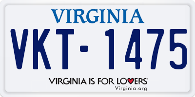 VA license plate VKT1475