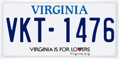 VA license plate VKT1476