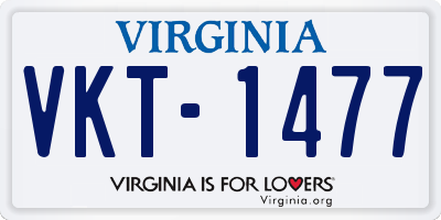 VA license plate VKT1477