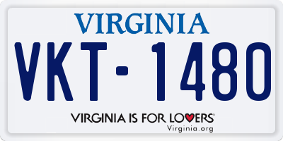 VA license plate VKT1480
