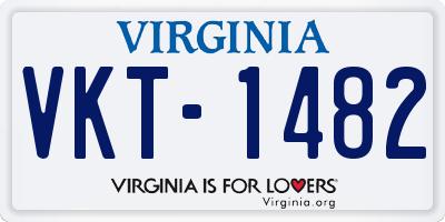 VA license plate VKT1482