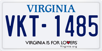 VA license plate VKT1485
