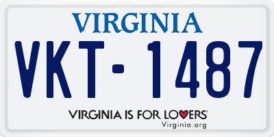 VA license plate VKT1487