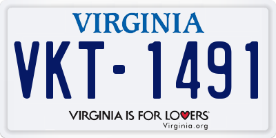 VA license plate VKT1491