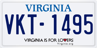 VA license plate VKT1495