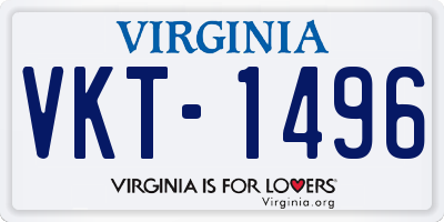 VA license plate VKT1496