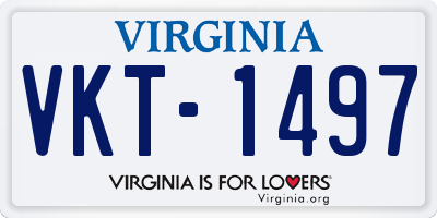 VA license plate VKT1497