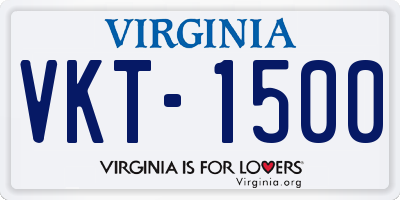 VA license plate VKT1500