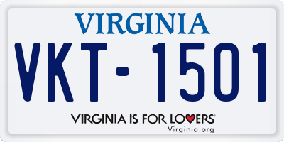 VA license plate VKT1501