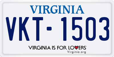 VA license plate VKT1503