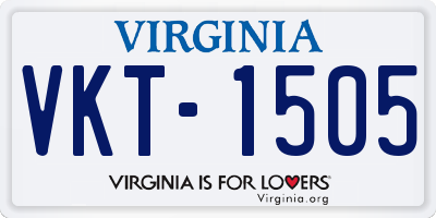 VA license plate VKT1505